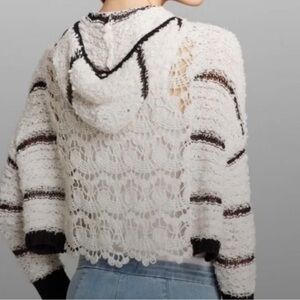 Free People Vintage Havana Crochet Hoodie Cardigan Size XSmall